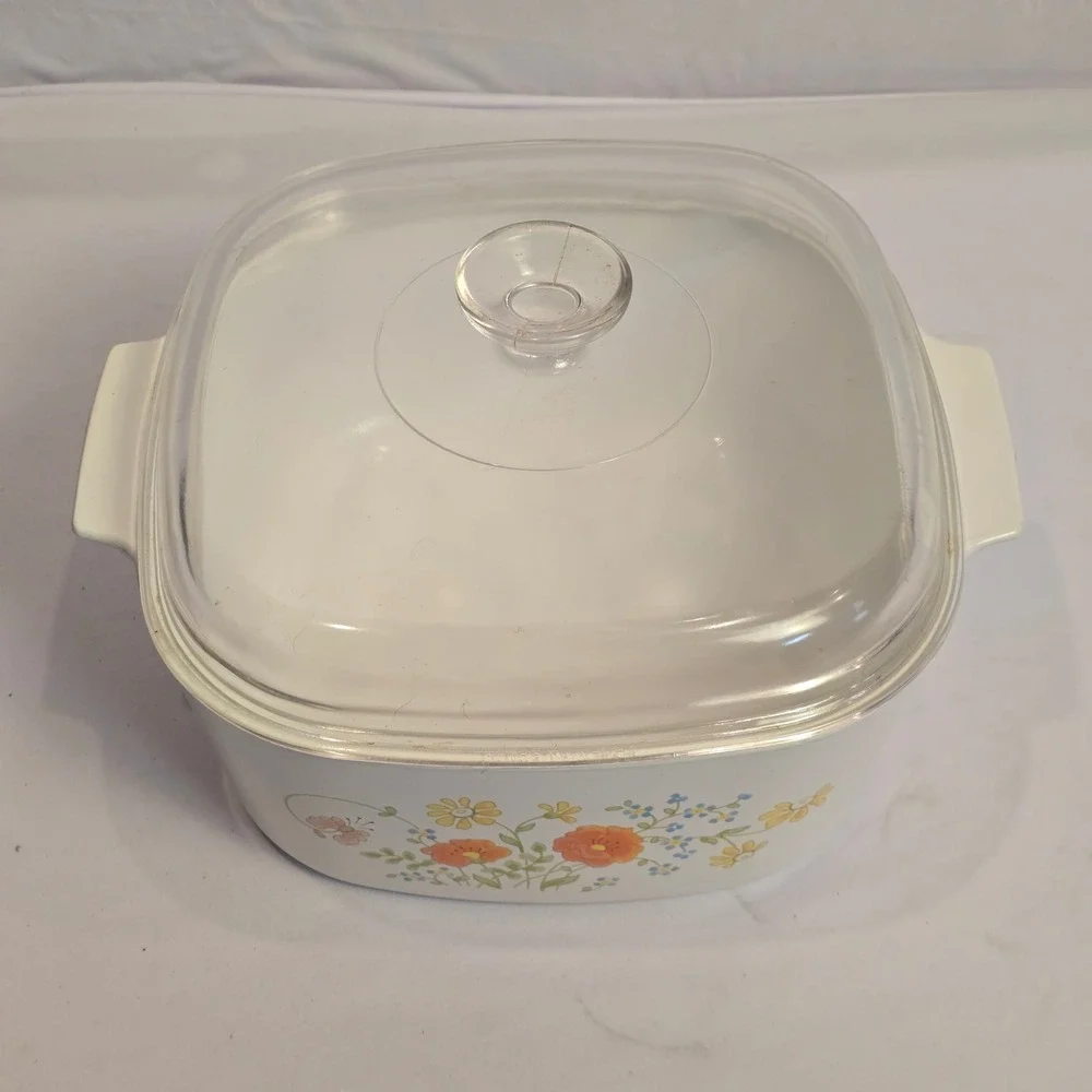 Corning Ware A-5-B 5 Quart‎ Wildflower Casserole Dish with Lid Vintage Pyroceram